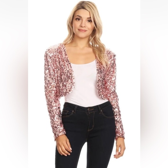 NWT. Anna Kaci California Sparkle & Shine Collection Sequin Bedazzled Bolero. S. - Picture 1 of 12